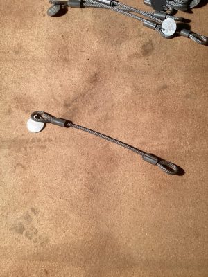 CABLE, SAFETY, BAIL RETAINER PLATE NRNE, 1/4''X 12'' NO THIMBLE EYES, 250T