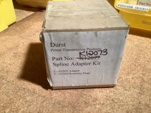 ADAPTERS, DURST SHAFT SPLINED, FOR PUMPS