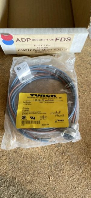 CONNECTOR, TURCK 3-PIN, FEMALE, PANEL MOUNT